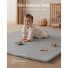 image:imageBlissful Diary Vegan Leather Baby Play Mat 71x59 Light Green  thick cushion safe and soft fabric waterproof and wip clean indoor use nonslip bottom stylish mordern decorLight Gray