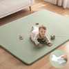 image:imageBlissful Diary Vegan Leather Baby Play Mat 71x59 Light Green  thick cushion safe and soft fabric waterproof and wip clean indoor use nonslip bottom stylish mordern decorLight Green