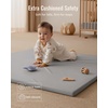 image:imageBlissful Diary Vegan Leather Baby Play Mat 71x59 Light Green  thick cushion safe and soft fabric waterproof and wip clean indoor use nonslip bottom stylish mordern decorLight Gray