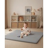 image:imageBlissful Diary Vegan Leather Baby Play Mat 71x59 Light Green  thick cushion safe and soft fabric waterproof and wip clean indoor use nonslip bottom stylish mordern decorLight Gray