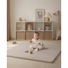 image:imageBlissful Diary Vegan Leather Baby Play Mat 71x59 Light Green  thick cushion safe and soft fabric waterproof and wip clean indoor use nonslip bottom stylish mordern decorTaupe