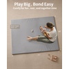 image:imageBlissful Diary Vegan Leather Baby Play Mat 71x59 Light Green  thick cushion safe and soft fabric waterproof and wip clean indoor use nonslip bottom stylish mordern decorLight Gray