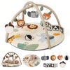 image:imageBlissful Diary Baby Play Gym Baby Activity Mat Playmat Tummy Time Mat  Safari Animals Sensory Play Mat 7 Interactive Toys StageBased Development Washable Playmat Baby Essentials Shower GiftJungle Animal