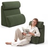 image:imageBlissful Diary Reading Pillow with Adjustable Neck amp Lumbar Support 19  Wider Back Pillow with OpenSide Design for Bed Sitting UpWatching TVGamingRelaxing Big Pockets amp Washable Cover Green