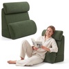 image:imageBlissful Diary Reading Pillow with Adjustable Neck amp Lumbar Support 21  Wider Back Pillow with OpenSide Design for Bed Sitting UpWatching TVGamingRelaxing Big Pockets amp Washable Cover Green