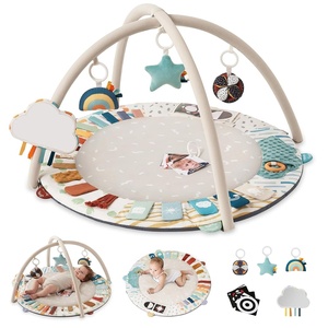image:imageBlissful Diary Baby Play Gym Baby Activity Mat Playmat Tummy Time Mat  Safari Animals Sensory Play Mat 7 Interactive Toys StageBased Development Washable Playmat Baby Essentials Shower GiftBoho Rainbow