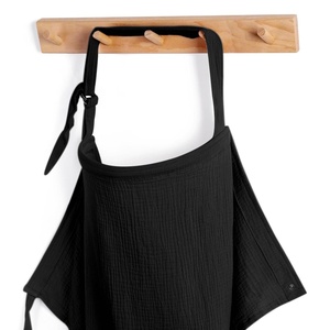 image:imageBlissful Diary Muslin Nursing Cover for Breastfeeding Breathable Breastfeeding Cover up with Arch Neckline for Women Nursing Apron Brown GinghamBlack