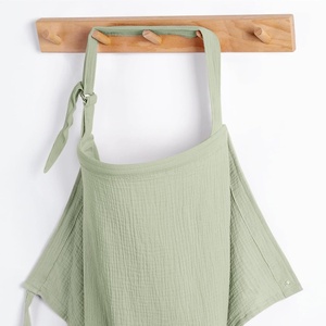 image:imageBlissful Diary Muslin Nursing Cover for Breastfeeding Breathable Breastfeeding Cover up with Arch Neckline for Women Nursing Apron Brown GinghamSage Green
