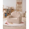 image:imageBlissful Diary Foldable Kids Couch Extra Wide Kids Sofa Chair Blush Check  307 Wide Seat 2in1 Fold Out Comfy Design HighDensity Foam Support Washable Cover Carry HandleShell Beige