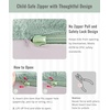 image:imageBlissful Diary Foldable Kids Couch Extra Wide Kids Sofa Chair Blush Check  307 Wide Seat 2in1 Fold Out Comfy Design HighDensity Foam Support Washable Cover Carry HandleFuzzy Sage Green