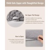 image:imageBlissful Diary Foldable Kids Couch Extra Wide Kids Sofa Chair Blush Check  307 Wide Seat 2in1 Fold Out Comfy Design HighDensity Foam Support Washable Cover Carry HandleShell Gray