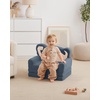 image:imageBlissful Diary Foldable Kids Couch Extra Wide Kids Sofa Chair Blush Check  307 Wide Seat 2in1 Fold Out Comfy Design HighDensity Foam Support Washable Cover Carry HandleDinosaur Blue