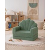 image:imageBlissful Diary Foldable Kids Couch Extra Wide Kids Sofa Chair Blush Check  307 Wide Seat 2in1 Fold Out Comfy Design HighDensity Foam Support Washable Cover Carry HandleShell Green