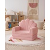 image:imageBlissful Diary Foldable Kids Couch Extra Wide Kids Sofa Chair Blush Check  307 Wide Seat 2in1 Fold Out Comfy Design HighDensity Foam Support Washable Cover Carry HandleShell Pink