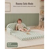 image:imageBlissful Diary Foldable Kids Couch Extra Wide Kids Sofa Chair Blush Check  307 Wide Seat 2in1 Fold Out Comfy Design HighDensity Foam Support Washable Cover Carry HandleCheckered Sage