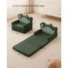 image:imageBlissful Diary Foldable Kids Couch Extra Wide Kids Sofa Chair Blush Check  307 Wide Seat 2in1 Fold Out Comfy Design HighDensity Foam Support Washable Cover Carry HandleDinosaur Green