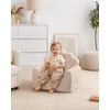 image:imageBlissful Diary Foldable Kids Couch Extra Wide Kids Sofa Chair Blush Check  307 Wide Seat 2in1 Fold Out Comfy Design HighDensity Foam Support Washable Cover Carry HandleShell Beige