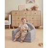 image:imageBlissful Diary Foldable Kids Couch Extra Wide Kids Sofa Chair Blush Check  307 Wide Seat 2in1 Fold Out Comfy Design HighDensity Foam Support Washable Cover Carry HandleRainbow Gray