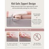 image:imageBlissful Diary Foldable Kids Couch Extra Wide Kids Sofa Chair Blush Check  307 Wide Seat 2in1 Fold Out Comfy Design HighDensity Foam Support Washable Cover Carry HandleCheckered Blush