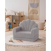 image:imageBlissful Diary Foldable Kids Couch Extra Wide Kids Sofa Chair Blush Check  307 Wide Seat 2in1 Fold Out Comfy Design HighDensity Foam Support Washable Cover Carry HandleShell Gray