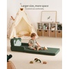 image:imageBlissful Diary Foldable Kids Couch Extra Wide Kids Sofa Chair Blush Check  307 Wide Seat 2in1 Fold Out Comfy Design HighDensity Foam Support Washable Cover Carry HandleDinosaur Green
