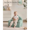 image:imageBlissful Diary Foldable Kids Couch Extra Wide Kids Sofa Chair Blush Check  307 Wide Seat 2in1 Fold Out Comfy Design HighDensity Foam Support Washable Cover Carry HandleFuzzy Sage Green