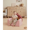 image:imageBlissful Diary Foldable Kids Couch Extra Wide Kids Sofa Chair Blush Check  307 Wide Seat 2in1 Fold Out Comfy Design HighDensity Foam Support Washable Cover Carry HandleRainbow Blush