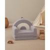image:imageBlissful Diary Foldable Kids Couch Extra Wide Kids Sofa Chair Blush Check  307 Wide Seat 2in1 Fold Out Comfy Design HighDensity Foam Support Washable Cover Carry HandleRainbow Gray