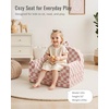 image:imageBlissful Diary Foldable Kids Couch Extra Wide Kids Sofa Chair Blush Check  307 Wide Seat 2in1 Fold Out Comfy Design HighDensity Foam Support Washable Cover Carry HandleCheckered Blush