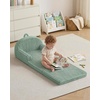 image:imageBlissful Diary Foldable Kids Couch Extra Wide Kids Sofa Chair Blush Check  307 Wide Seat 2in1 Fold Out Comfy Design HighDensity Foam Support Washable Cover Carry HandleFuzzy Sage Green