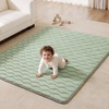 image:imageBlissful Diary Baby Play Mats for Floor 71x59 Inch Extra Thicker amp Large Soft Cushioning Foam Playmats for Babies and Toddlers Foldable Washable Baby Crawling Mat for Playpen Sage GreenSage Green