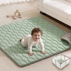 image:imageBlissful Diary Baby Play Mats for Floor 71x59 Inch Extra Thicker amp Large Soft Cushioning Foam Playmats for Babies and Toddlers Foldable Washable Baby Crawling Mat for Playpen Sage GreenSage Green